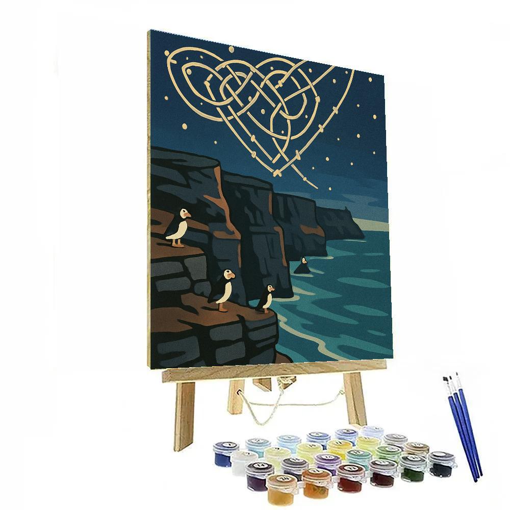 Celtic Star Map Over Ireland Cliffs Paint by numbers art