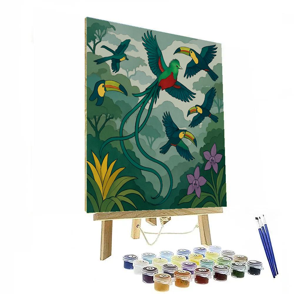 Glasswing Birds Of The Rainforest Canopy DIY paint by numbers