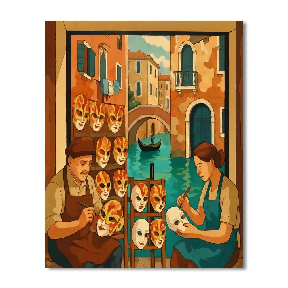 Maskmakers Workshop In Venice paint by number
