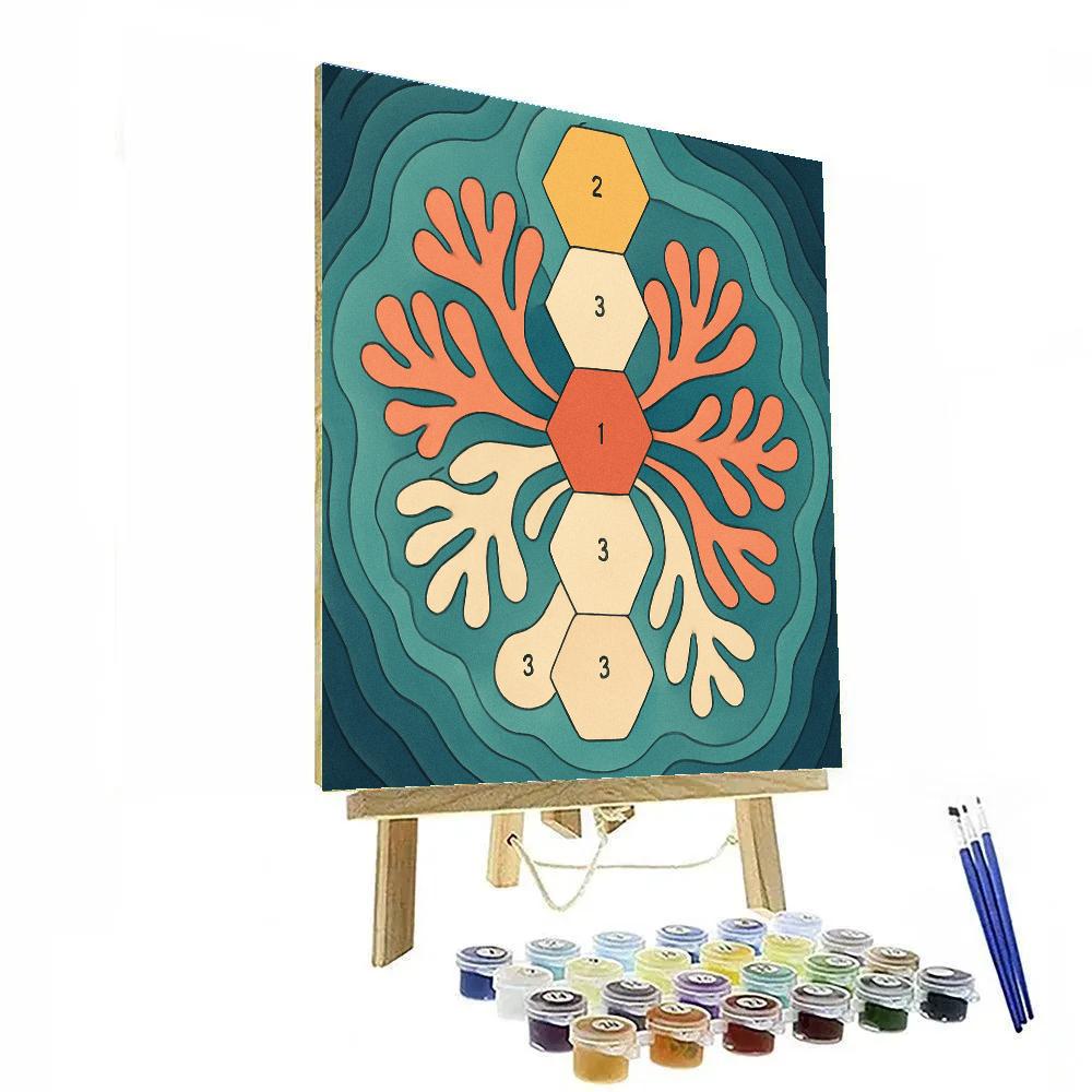 Tidepool Lattice In Abstract Bloom Numbered painting kits
