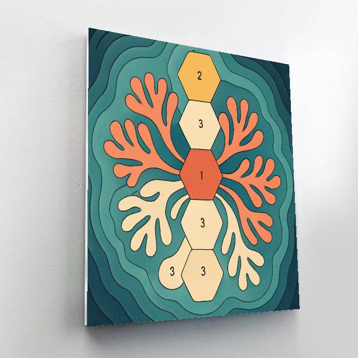 Tidepool Lattice In Abstract Bloom Numbered painting kits