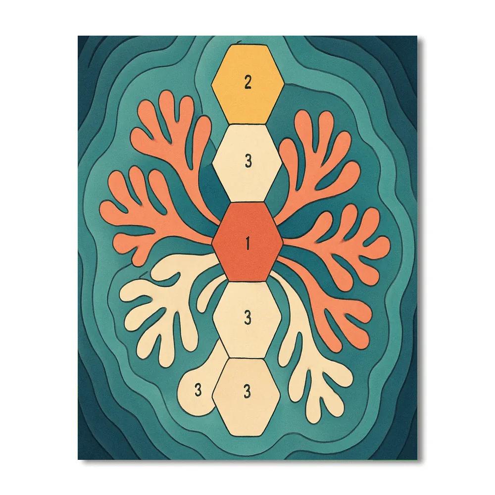 Tidepool Lattice In Abstract Bloom Numbered painting kits