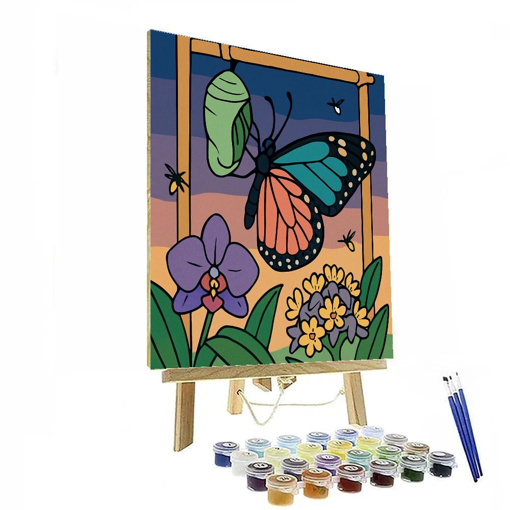 Metamorphosis Lanterns In Butterfly Garden Numbered painting kits