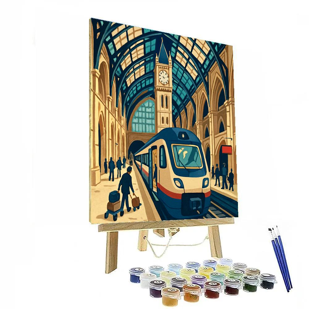 Cathedral Clocktower Train Station Numbered painting kits