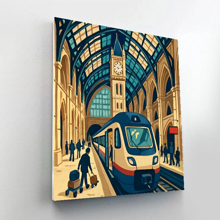Cathedral Clocktower Train Station Numbered painting kits