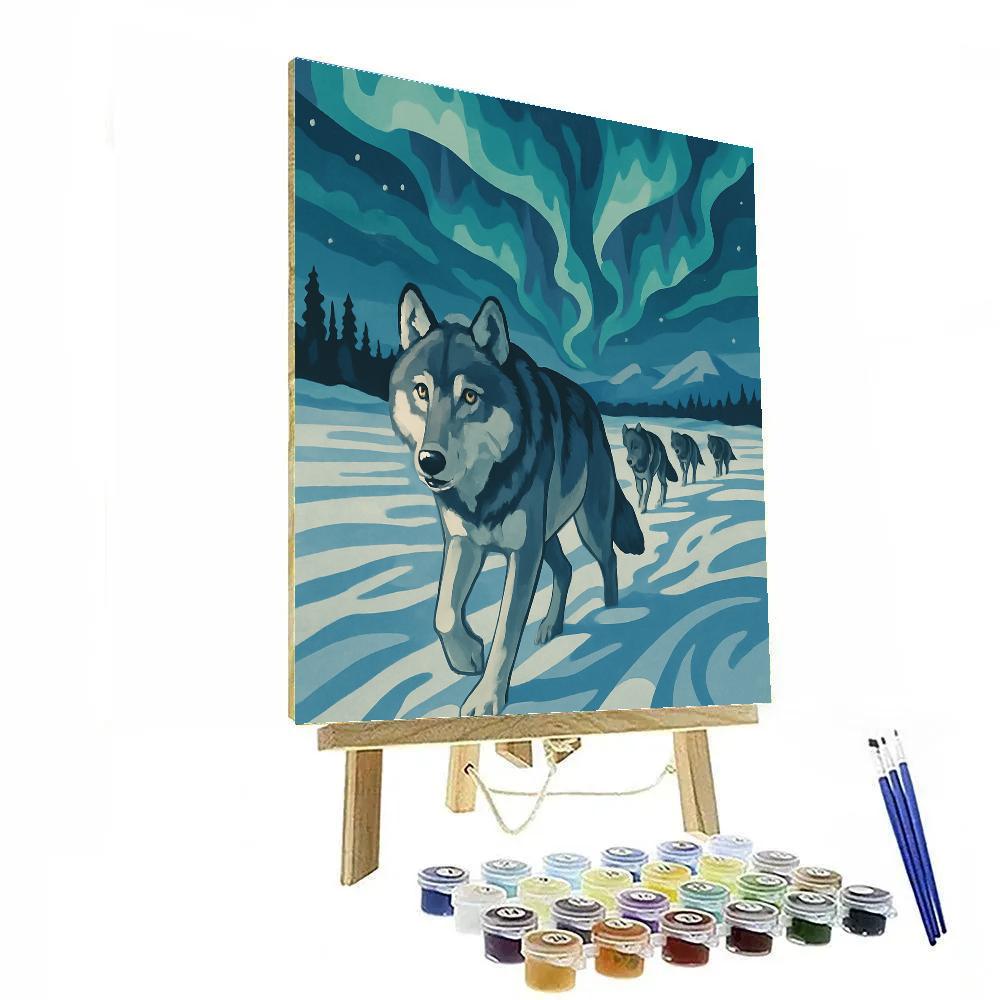 Aurora Drift Wolf Pack Numbered painting kits