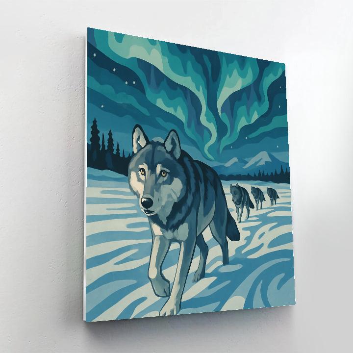Aurora Drift Wolf Pack Numbered painting kits