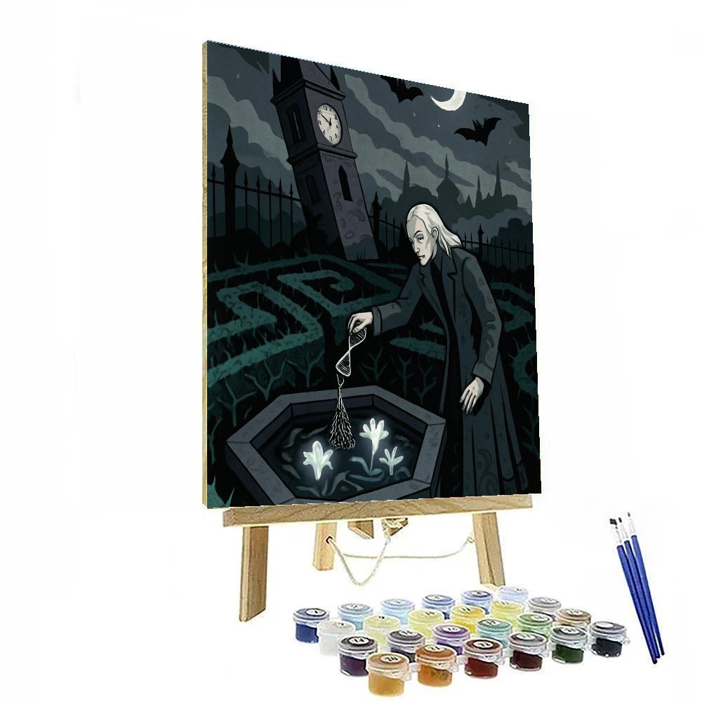 Clocktower With Gothic Shadow Garden DIY paint by numbers