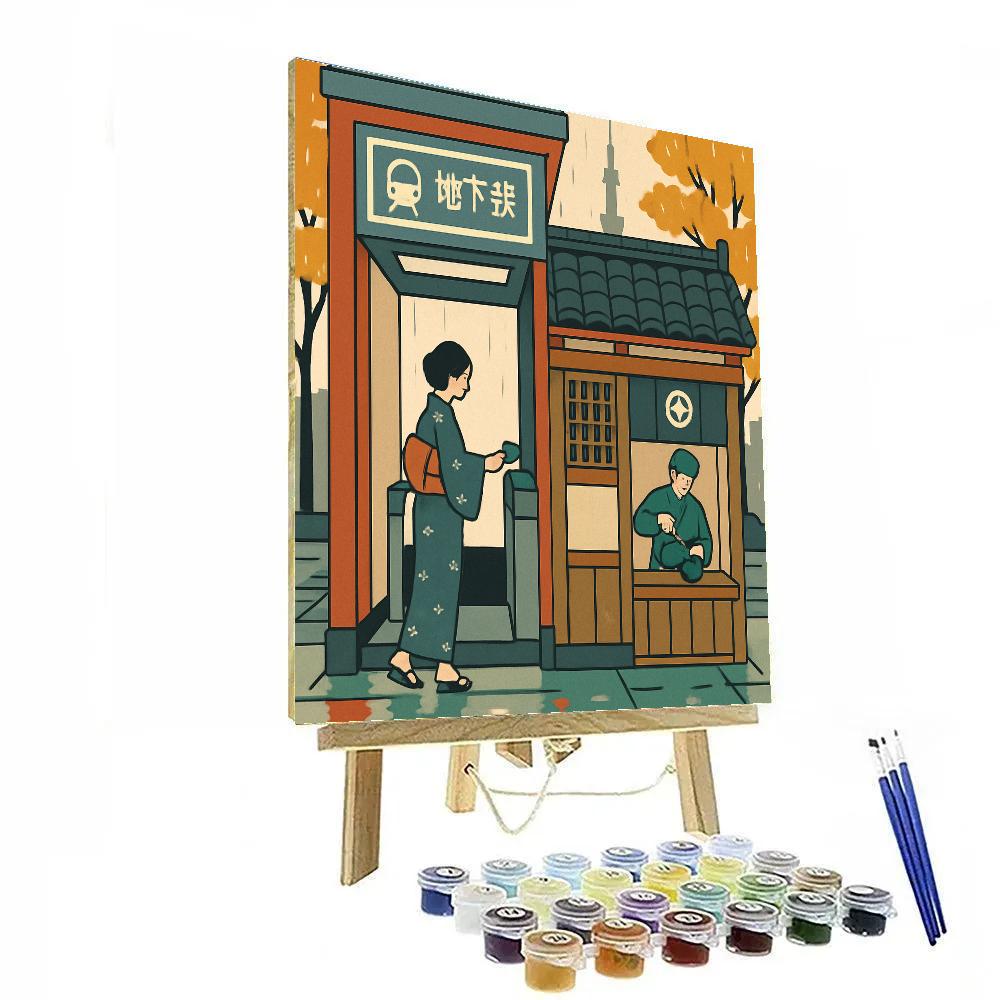 Paper Lantern Metro In Japan paint by color