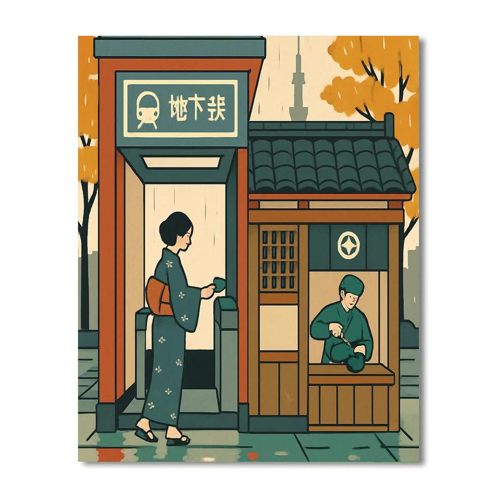 Paper Lantern Metro In Japan paint by color