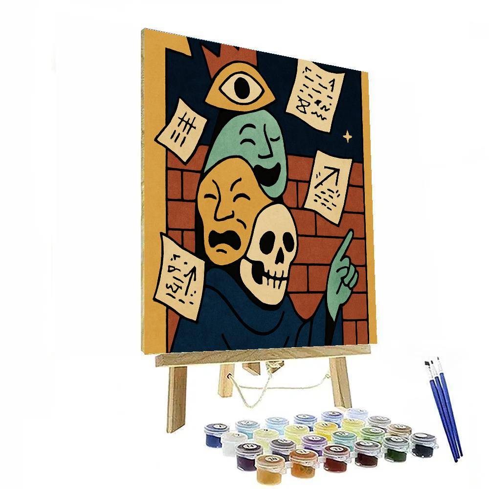 Street Oracle In Basquiat Color Fill paint by numbers