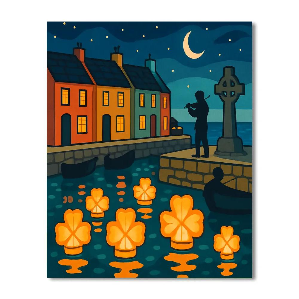 Harvest Lantern Festival In Ireland Harbor DIY paint by numbers