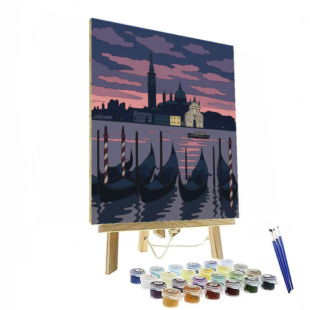 Starlit Lagoon Venice Crafted Poster Paint by numbers art