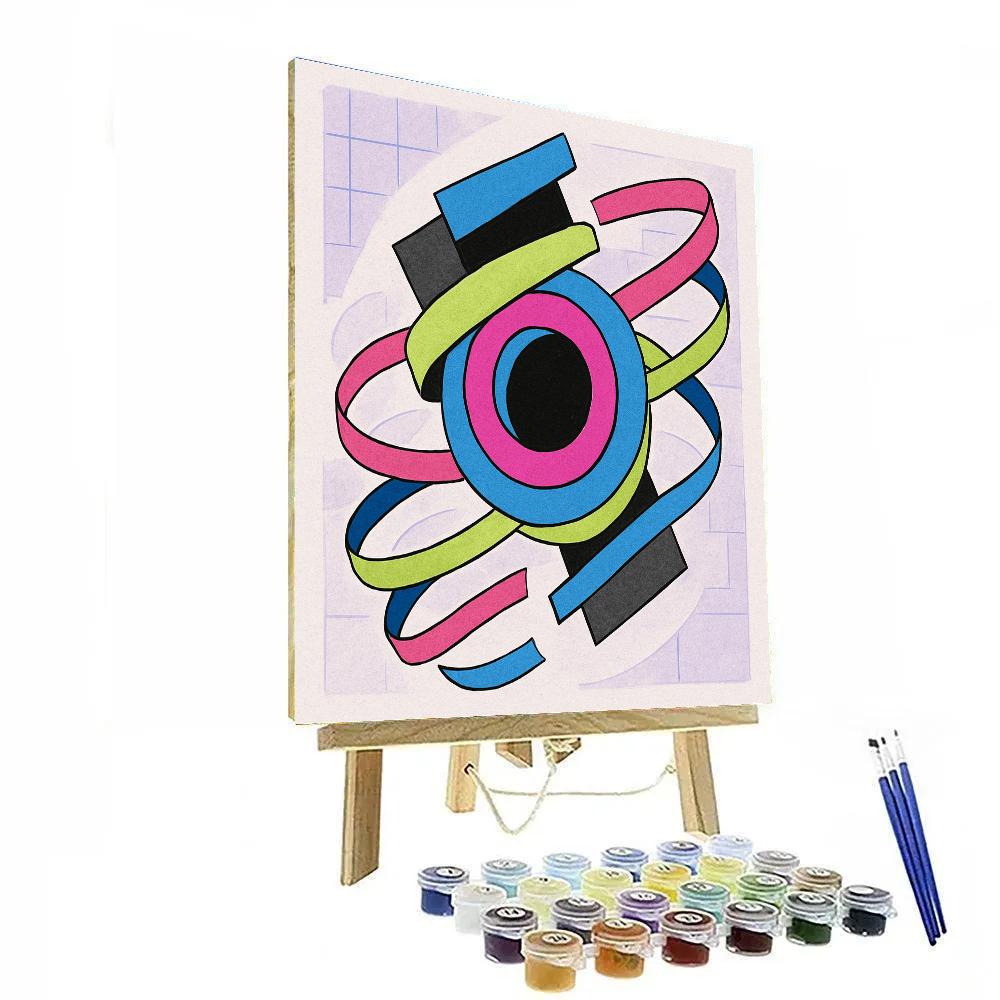 Abstract Pulse Orbit Mosaic Paint by numbers kits