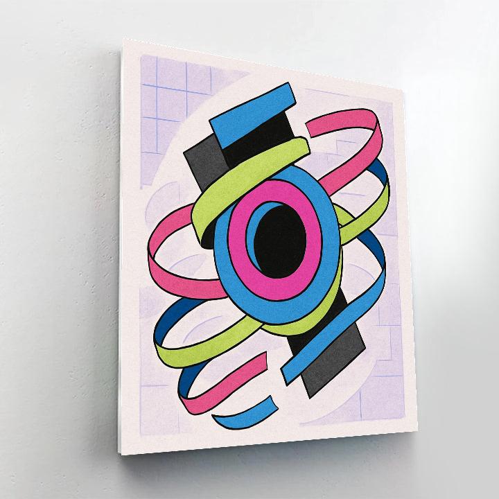 Abstract Pulse Orbit Mosaic Paint by numbers kits