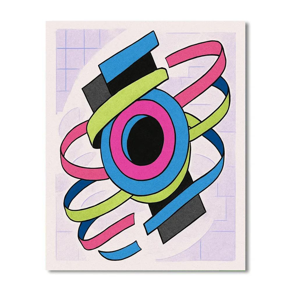 Abstract Pulse Orbit Mosaic Paint by numbers kits