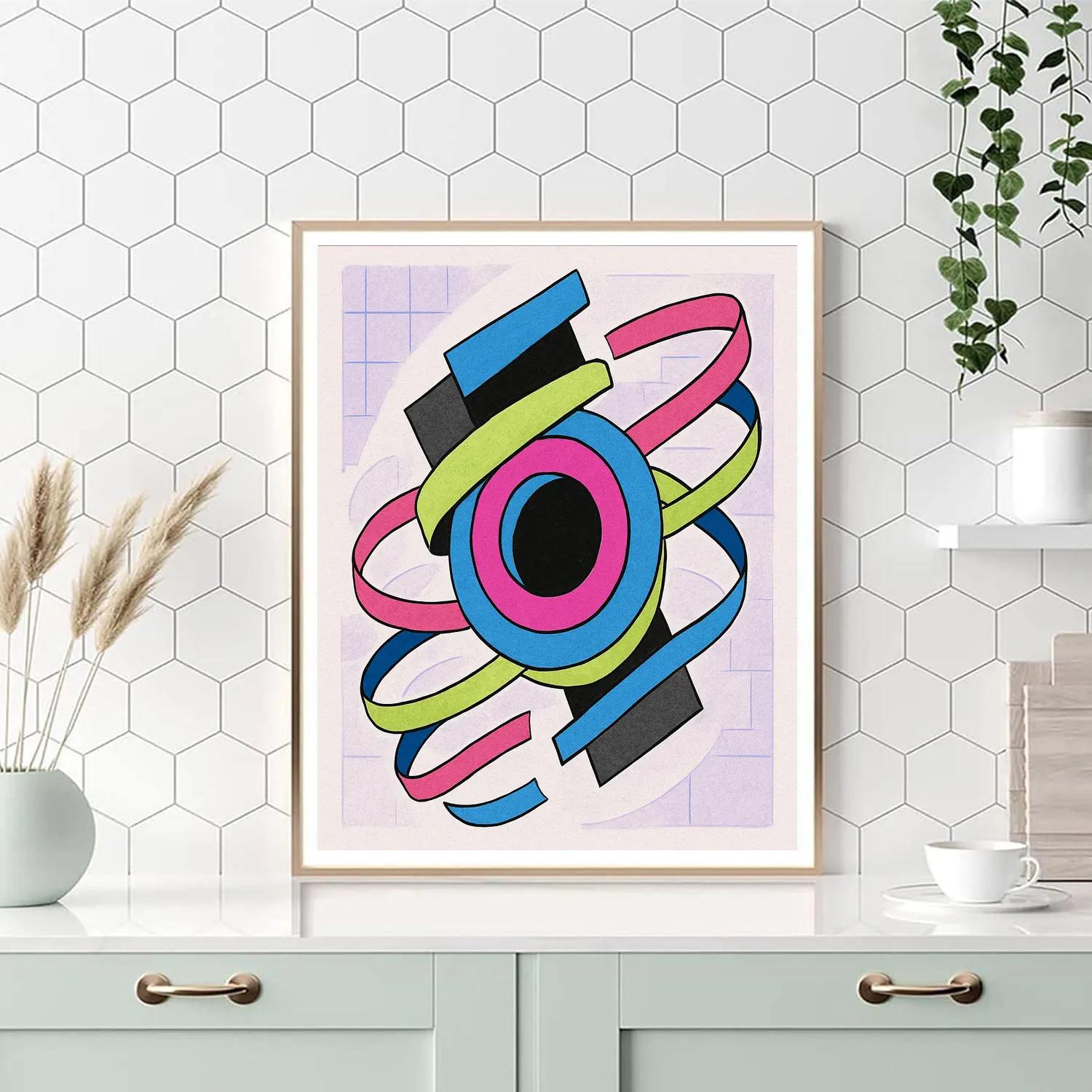 Abstract Pulse Orbit Mosaic Paint by numbers kits