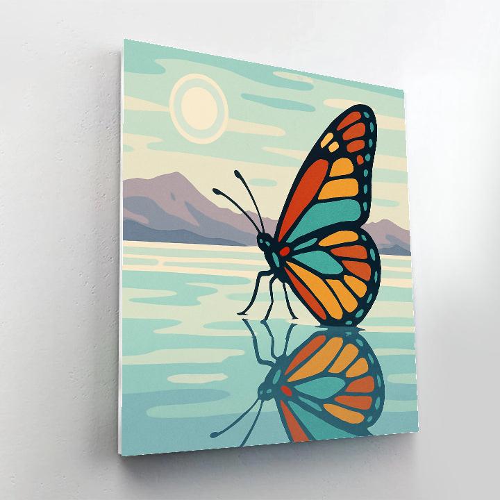 Stained Glass Butterfly Over Salt Flats Painting by numbers kit