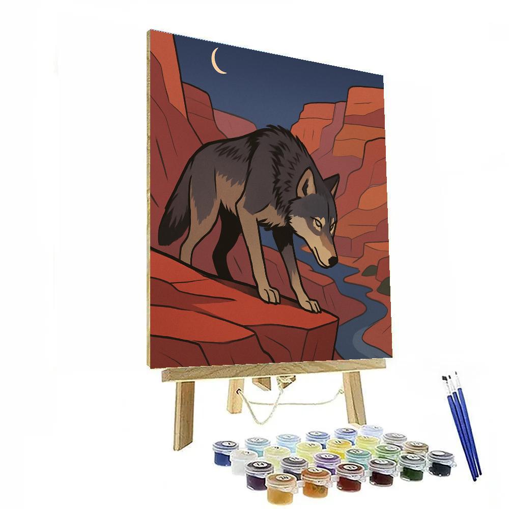 Canyon Echoes At Dusk With Wolf DIY paint by numbers