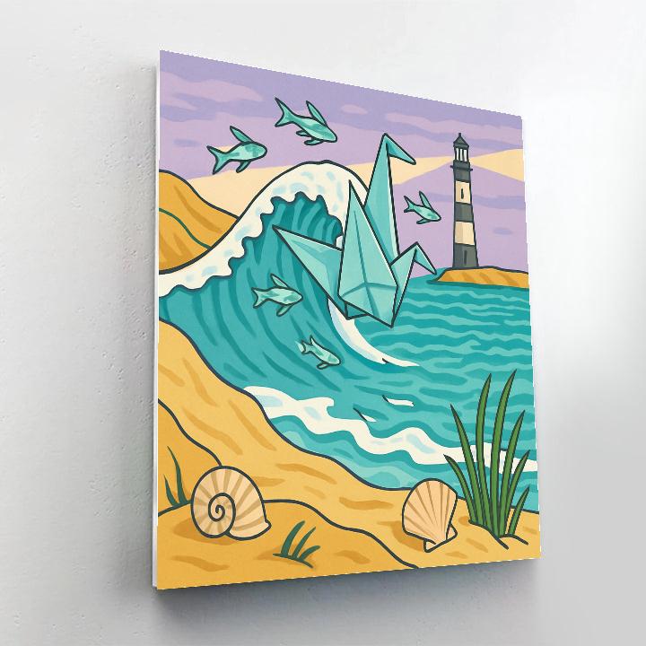 Ocean-Folded Horizon Dune paint by numbers