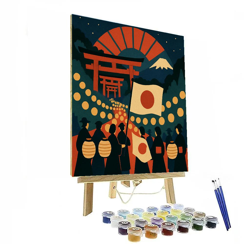 Lantern Parade With National Emblems Paint by numbers art