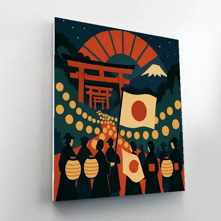 Lantern Parade With National Emblems Paint by numbers art