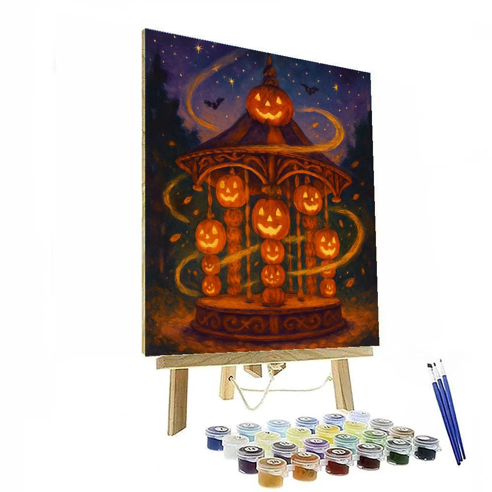Jack O Lantern Carousel In The Harvest Clearing paint by number