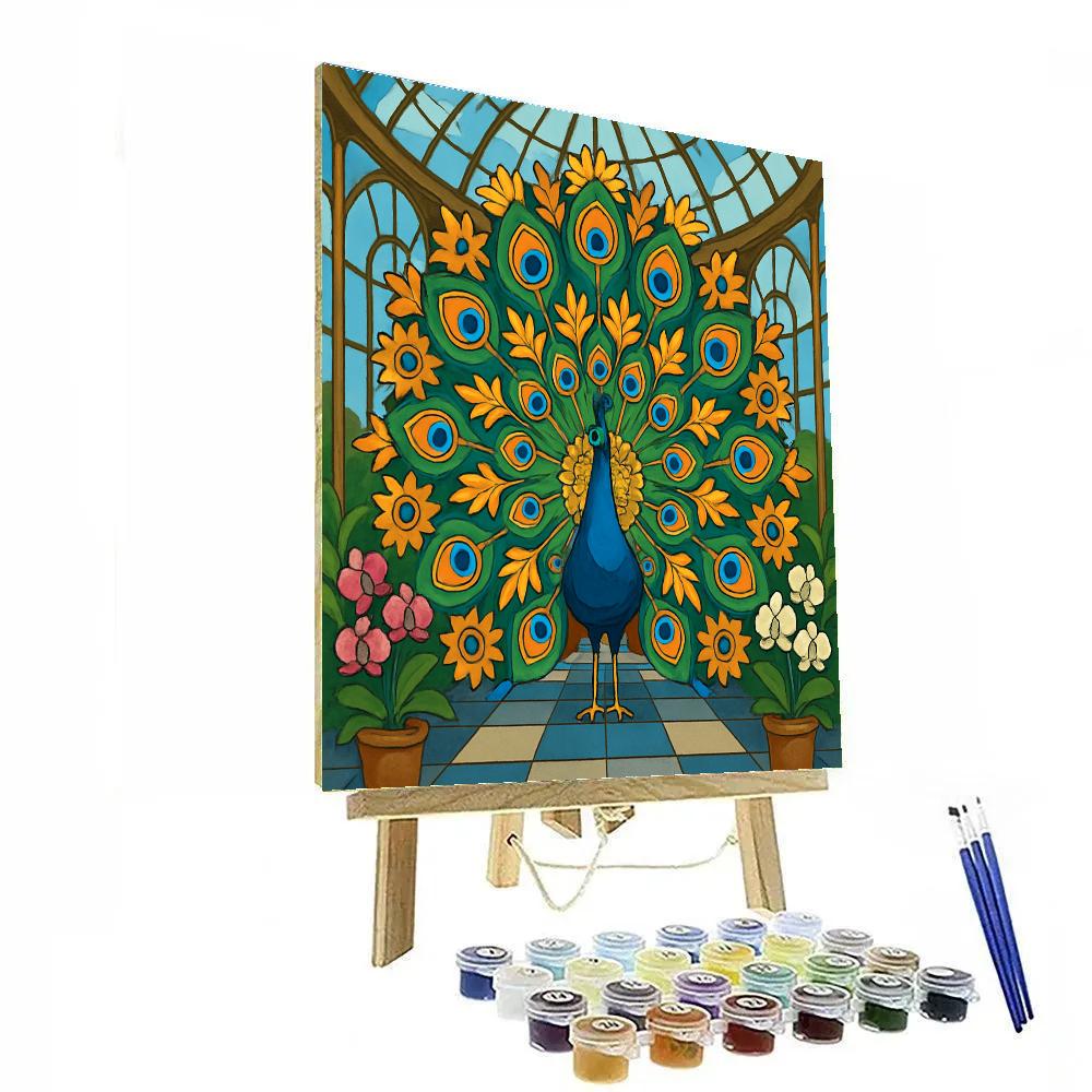 Clockwork Conservatory With Peacock Courtship Paint by numbers kits