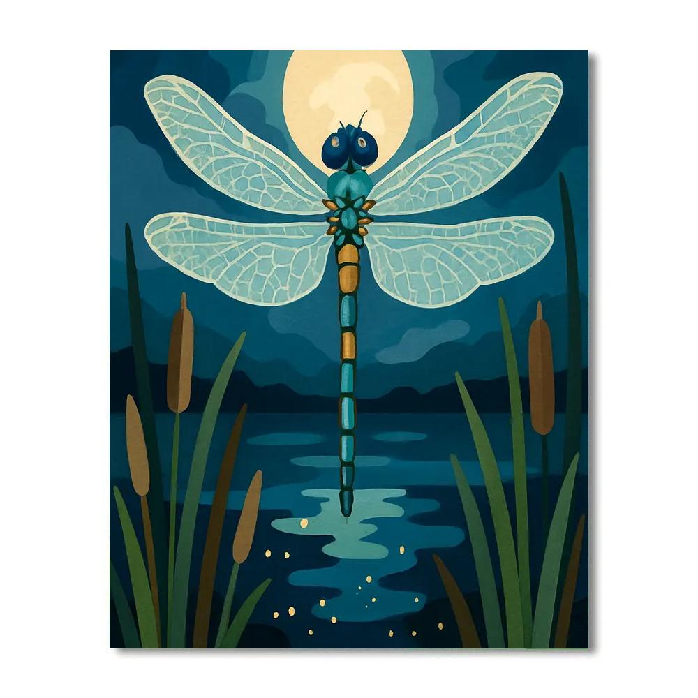 Marsh Lantern Dragonfly Painting by numbers kit