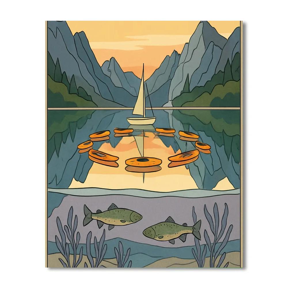 Mirror Basin Lake Crafted Horizon Paint by numbers kits