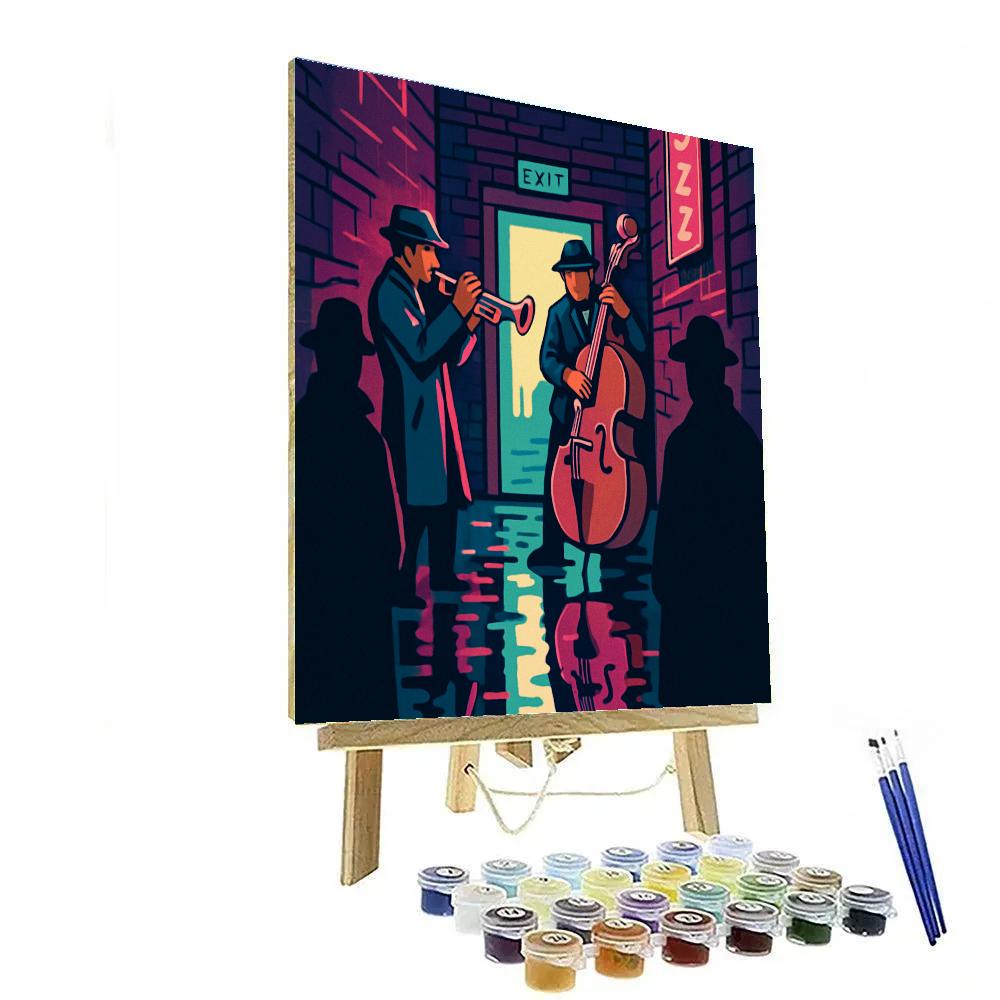 Neon Alley Afterhours With Jazz Painting by numbers kit
