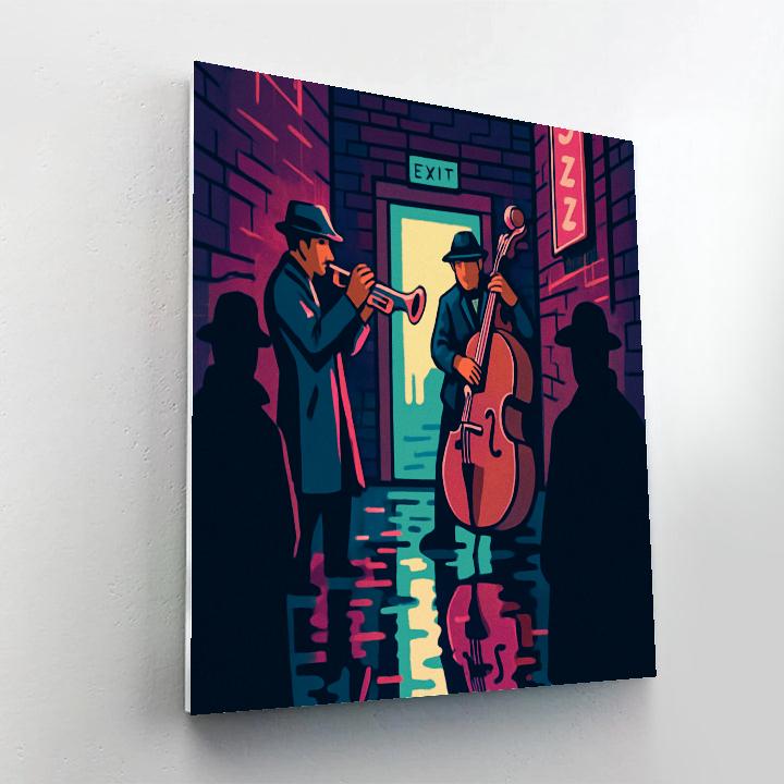 Neon Alley Afterhours With Jazz Painting by numbers kit