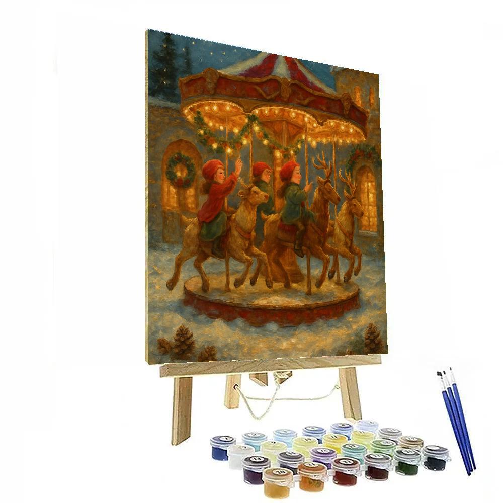 Reindeer Carousel In The Hidden Courtyard Paint by numbers art