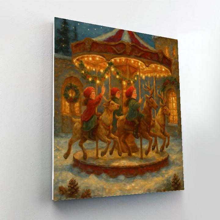 Reindeer Carousel In The Hidden Courtyard Paint by numbers art