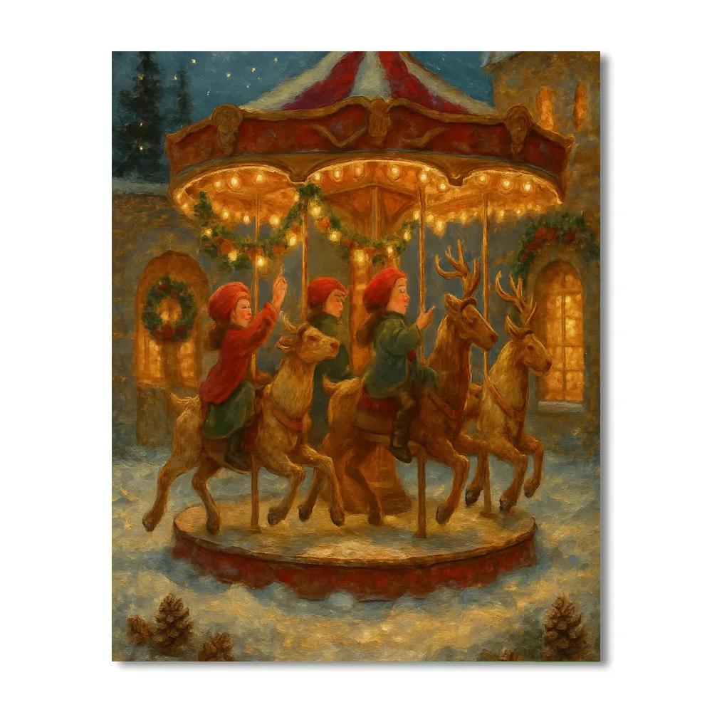 Reindeer Carousel In The Hidden Courtyard Paint by numbers art