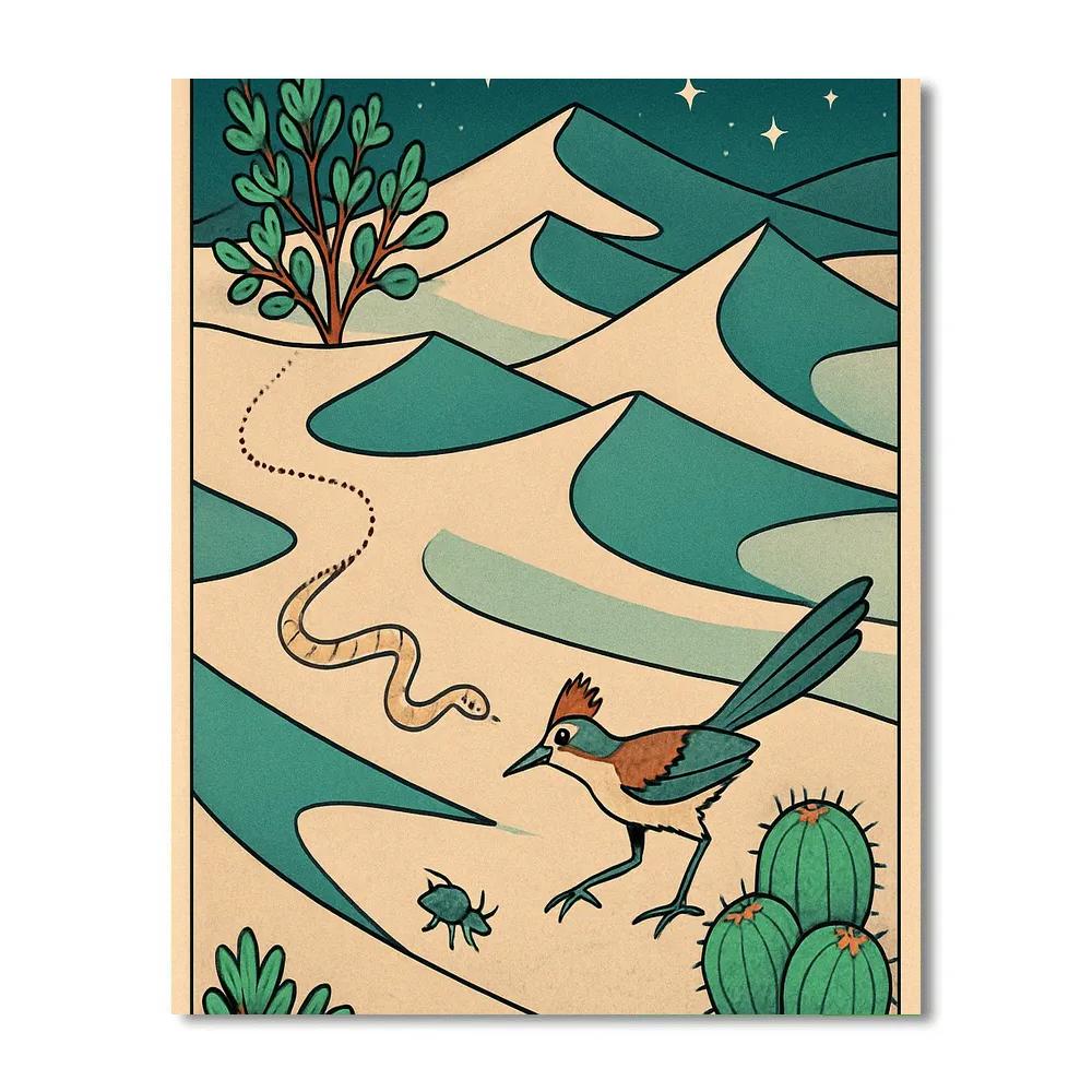 Starlit Glass Dunes Desert-Crafted painting number kit