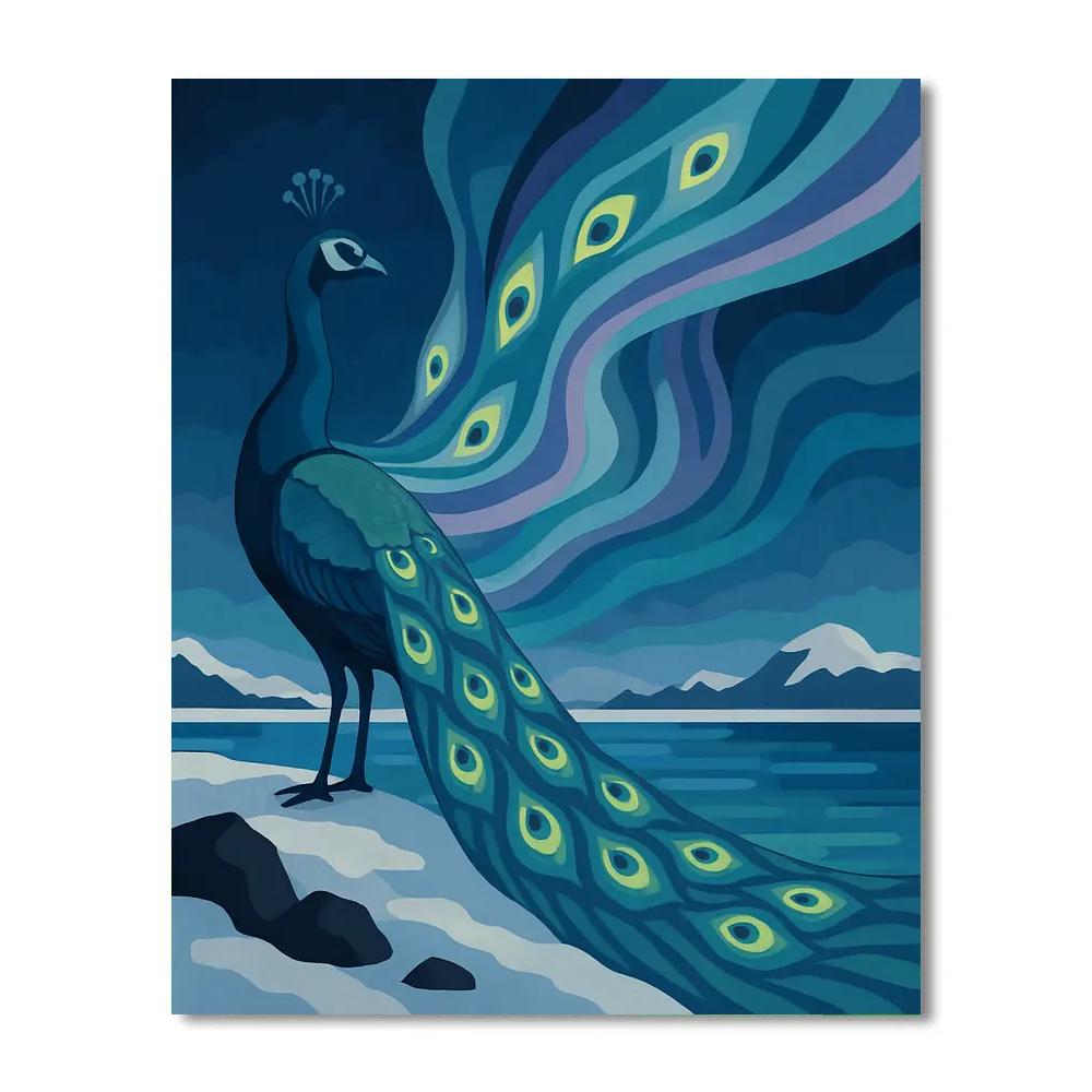Aurora Plume Peacock Painting by numbers kit