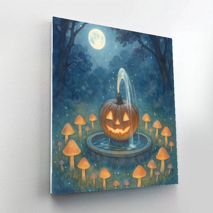 Mushroom Ring Garden Beneath The Silver Moon paint by color