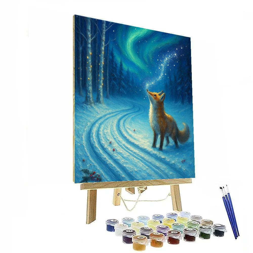 Aurora Sleigh Tracks Through The Birch Grove Paint by numbers kits
