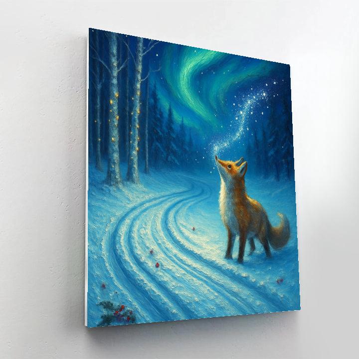 Aurora Sleigh Tracks Through The Birch Grove Paint by numbers kits