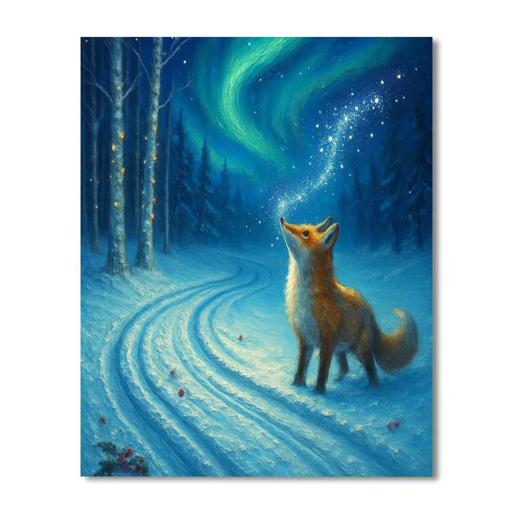 Aurora Sleigh Tracks Through The Birch Grove Paint by numbers kits