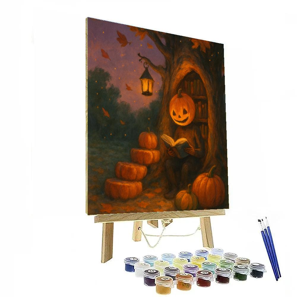 Pumpkin Patch Library At Dusk DIY paint by numbers