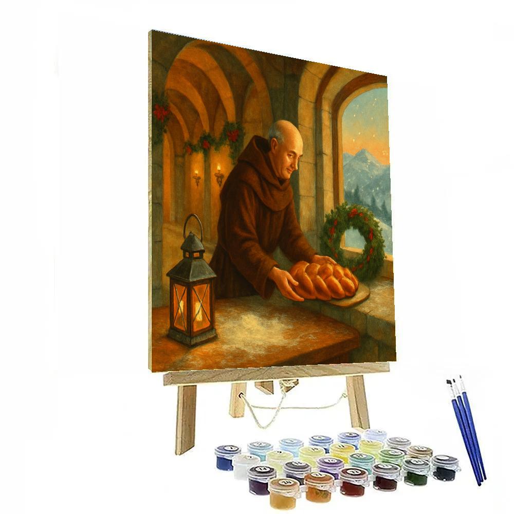 Christmas Bread At The Mountain Monastery paint by number