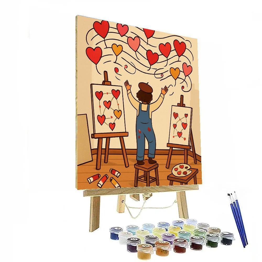 Valentines Day Studio Heart Balloon Symphony Number painting