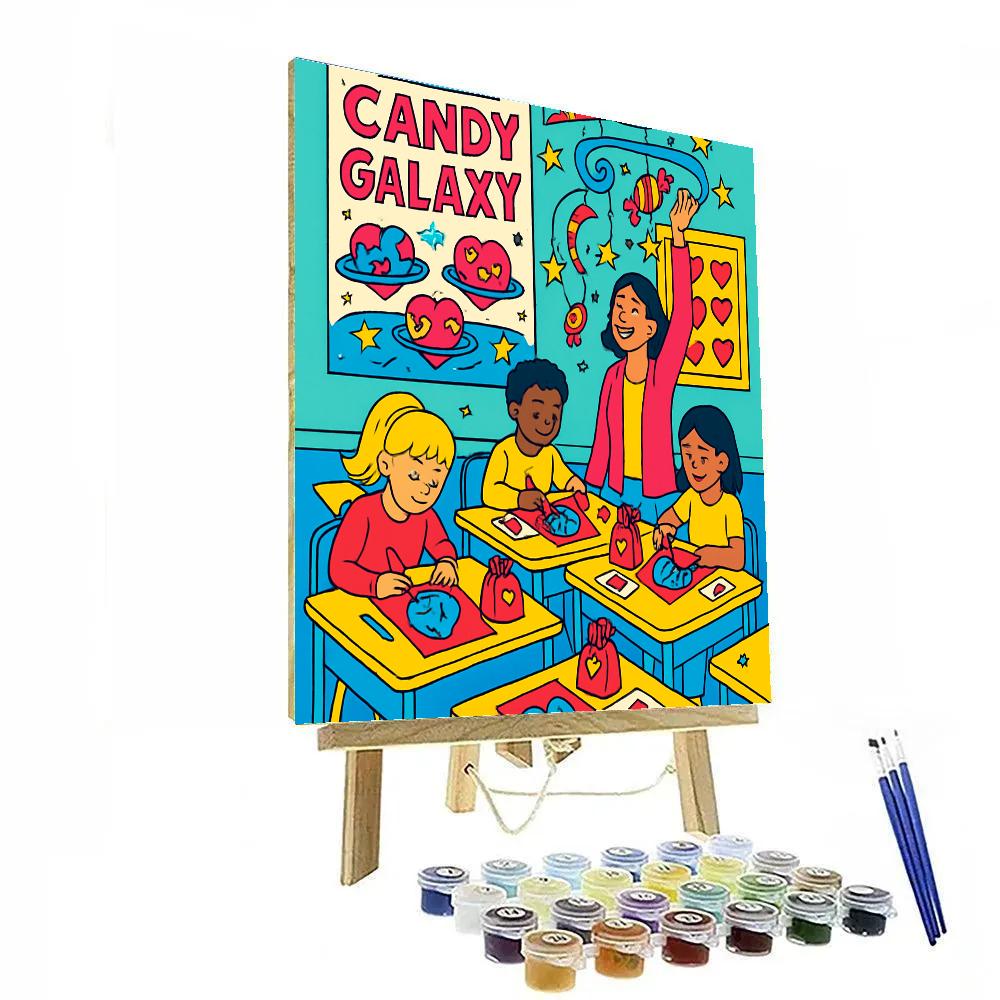 Valentines Day Candy Galaxy Classroom Number painting