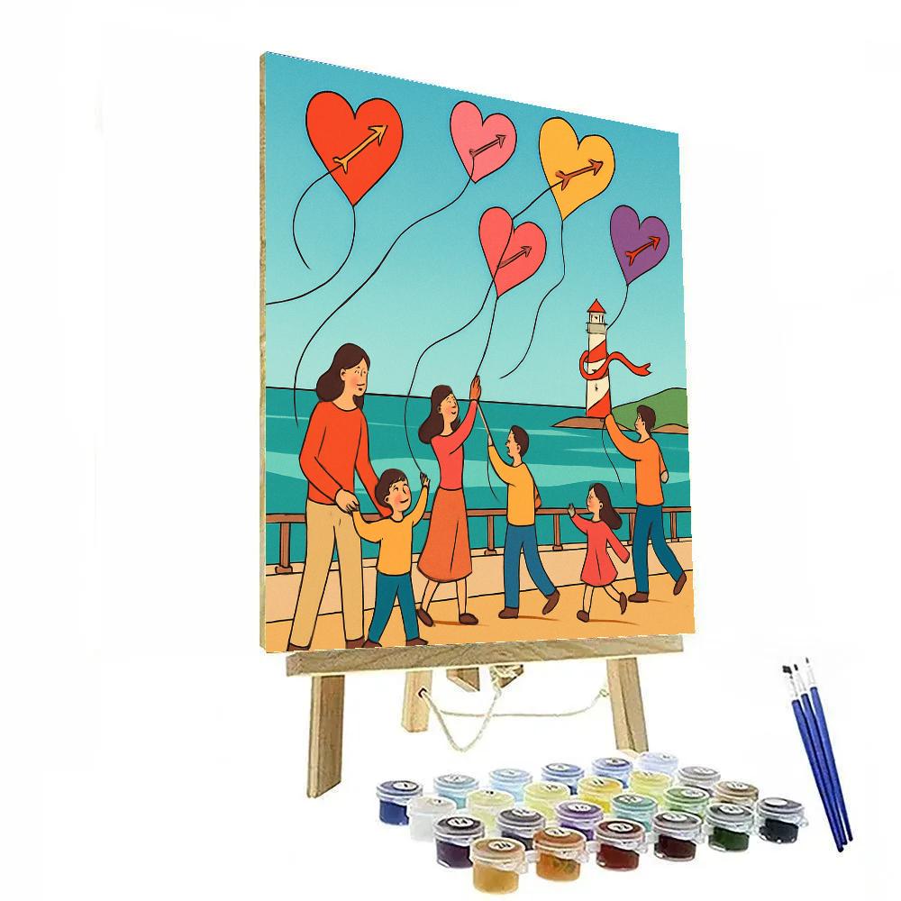 Valentines Day Kite Festival Over The Bay Numbered painting kits