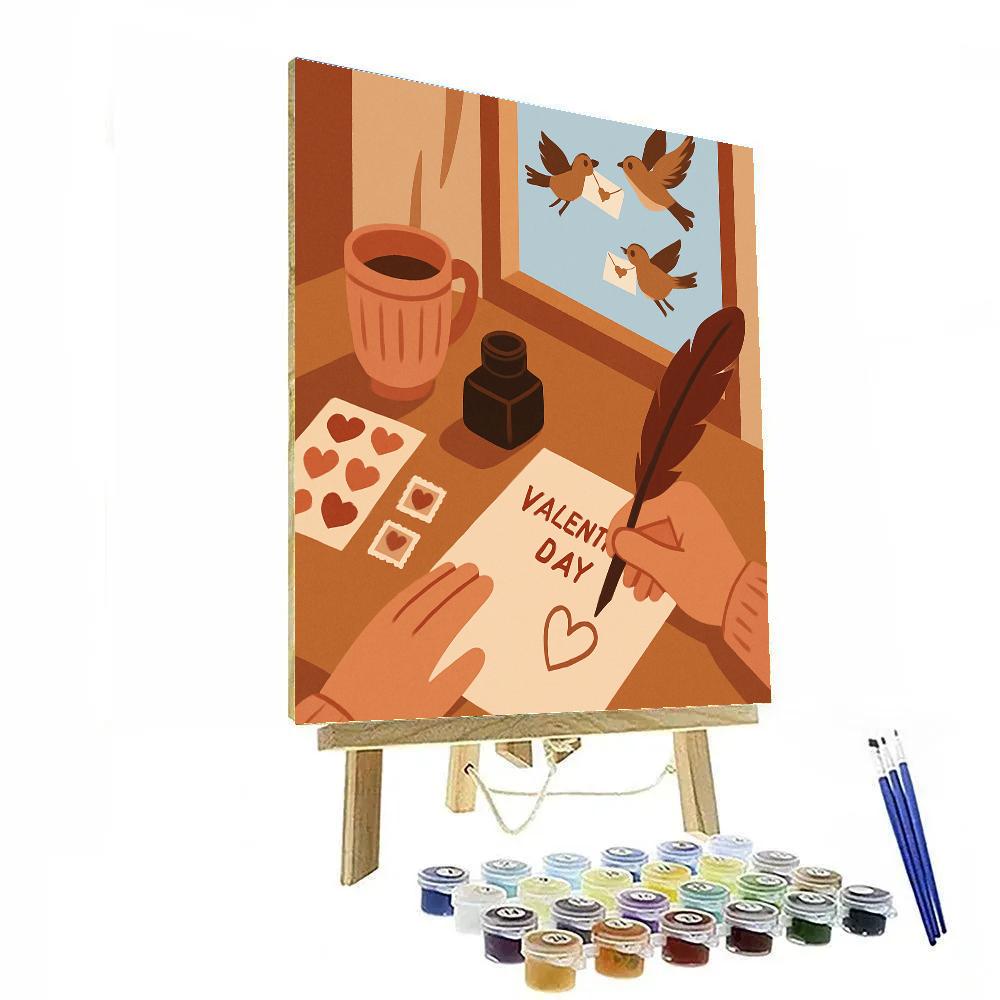 Valentines Day Letter Writing Corner DIY paint by numbers