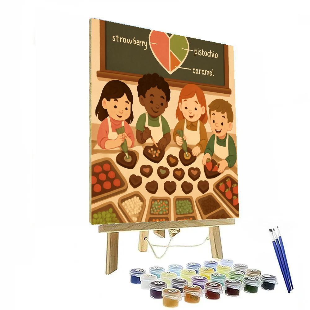 Valentines Day Chocolate Workshop Classroom paint by numbers