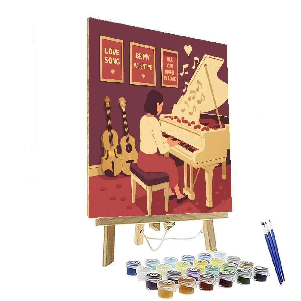 Valentines Day Music Room Serenade Painting by numbers kit