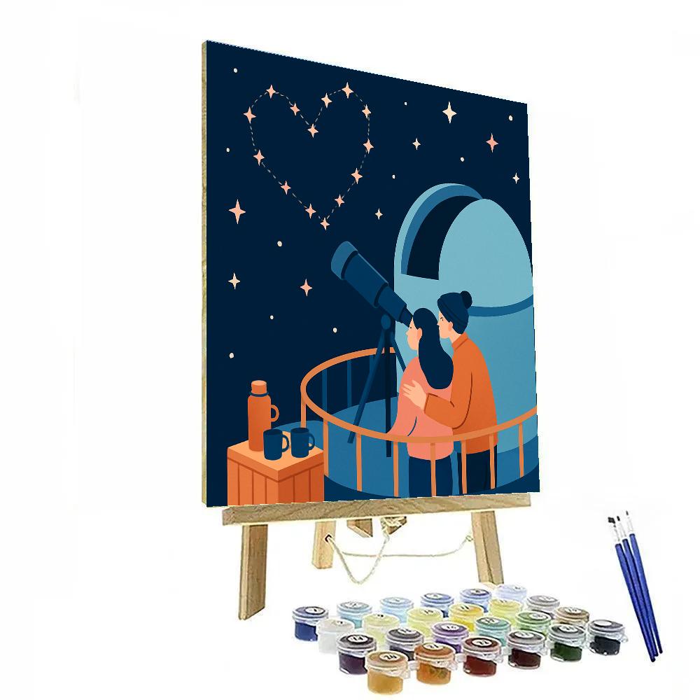 Valentines Day Starlit Observatory Date DIY paint by numbers